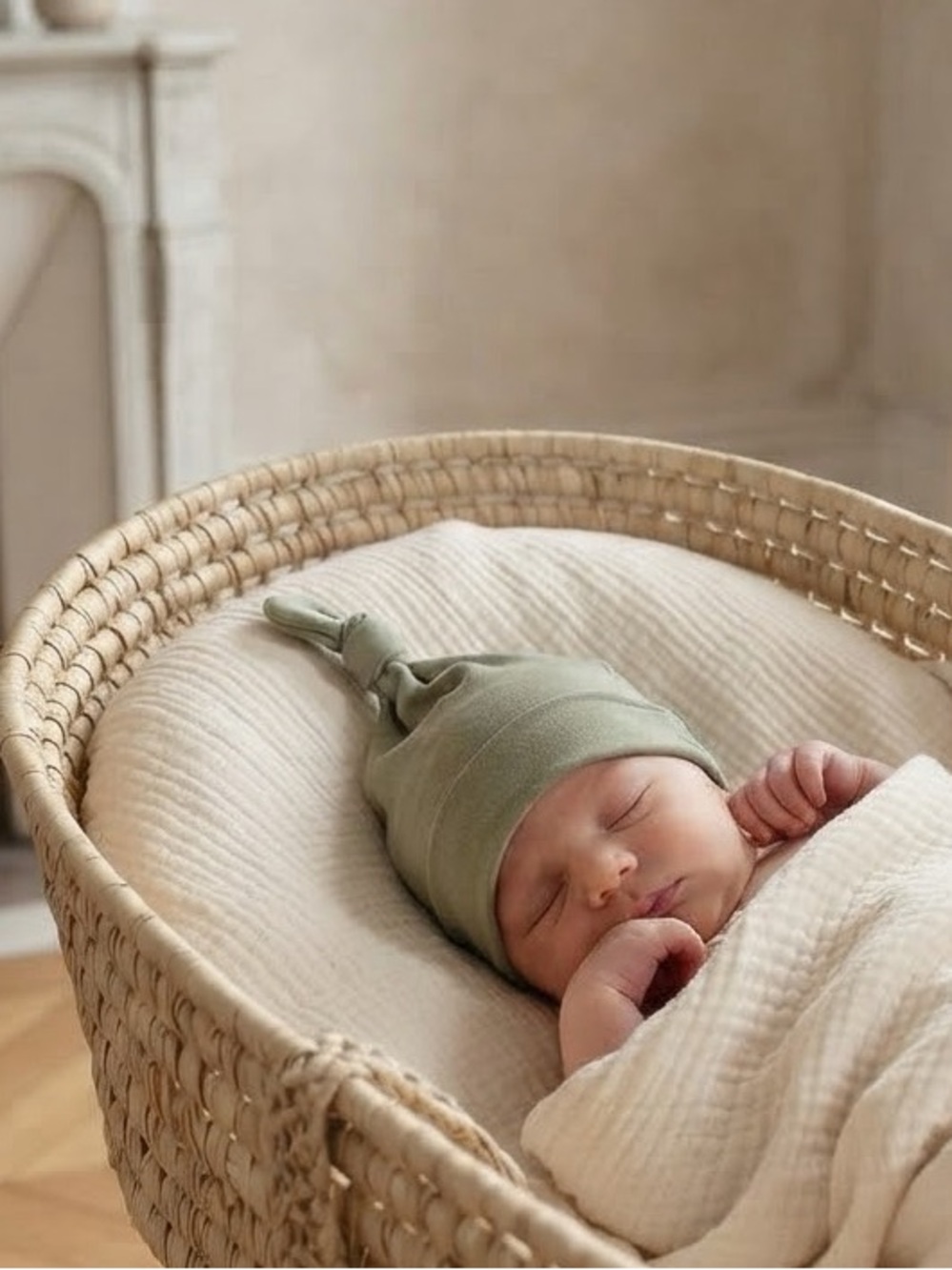 Caden Lane Sage Green Bamboo Knotted Beanie Hat